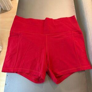 Athleta Salutation Stash Red Shorts 5”, Size XL